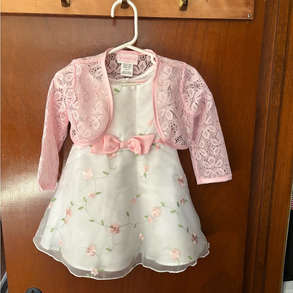 Spring Easter floral dress baby girl 24 month